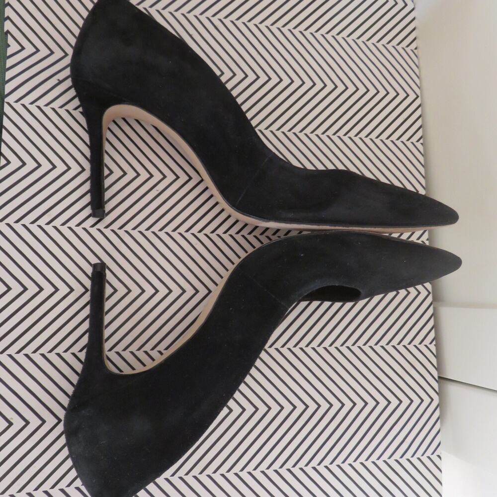 Schutz Lou Black Classic Suede Pump Stiletto Heel 7.5 Women's - Picture 4 of 9
